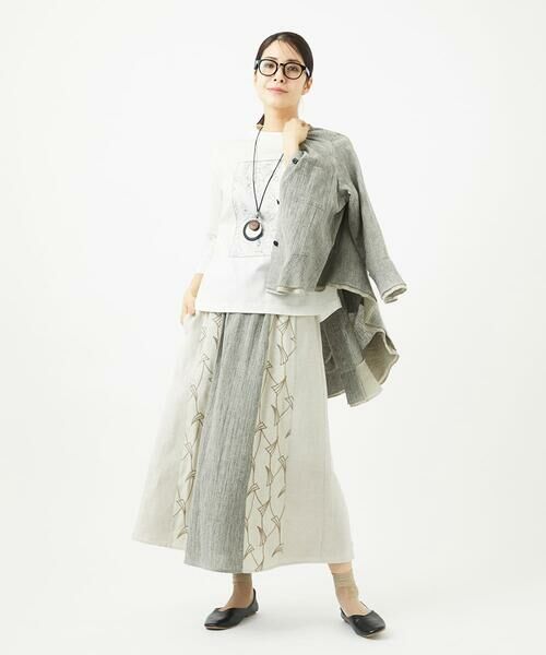 GIANNI LO GIUDICE / ジャンニ・ロ・ジュディチェ ロング・マキシ丈スカート | GREEKストライプ楊柳スカート | 詳細14