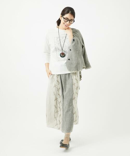 GIANNI LO GIUDICE / ジャンニ・ロ・ジュディチェ ロング・マキシ丈スカート | GREEKストライプ楊柳スカート | 詳細15