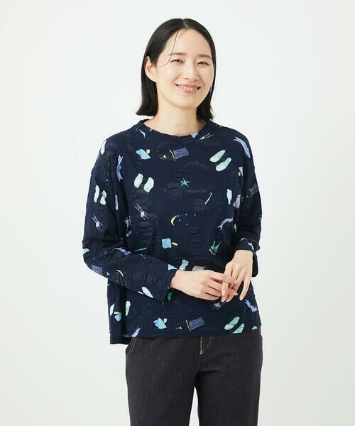 GIANNI LO GIUDICE / ジャンニ・ロ・ジュディチェ カットソー | [洗える・日本製]バスルームリップルプリントカットソー | 詳細1