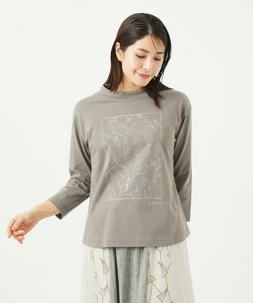 GIANNI LO GIUDICE / ジャンニ・ロ・ジュディチェ カットソー | [洗える・日本製]エココットン七分袖カットソー（グレージュ）