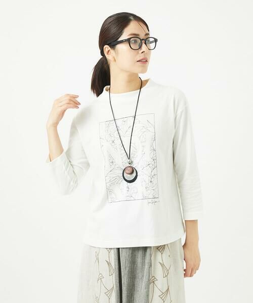 GIANNI LO GIUDICE / ジャンニ・ロ・ジュディチェ カットソー | [洗える・日本製]エココットン七分袖カットソー（ホワイト）