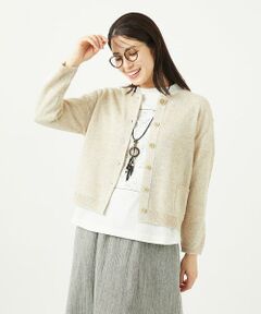 GIANNI LO GIUDICE / ジャンニ・ロ・ジュディチェ カーディガン・ボレロ | リネン杢ニットカーディガン