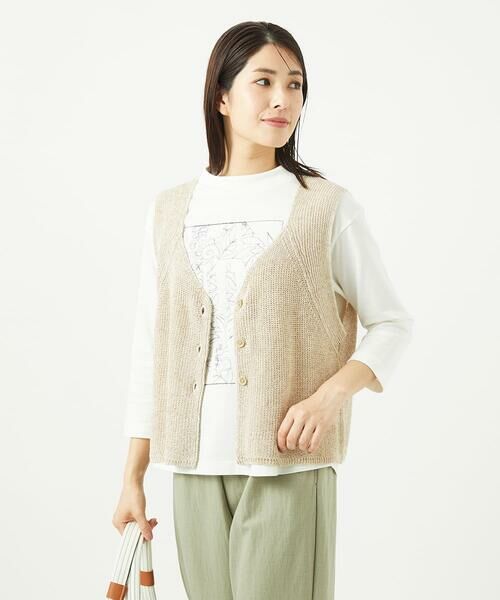 GIANNI LO GIUDICE / ジャンニ・ロ・ジュディチェ ベスト | リネン杢ニットベスト | 詳細1