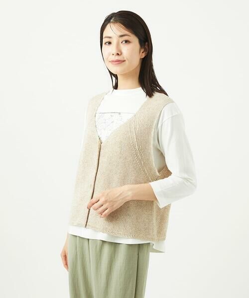 GIANNI LO GIUDICE / ジャンニ・ロ・ジュディチェ ベスト | リネン杢ニットベスト | 詳細3