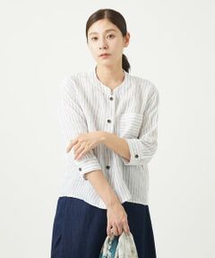 GIANNI LO GIUDICE / ジャンニ・ロ・ジュディチェ シャツ・ブラウス | [洗える]リネンストライプシャツブラウス