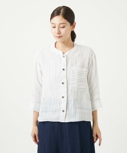 GIANNI LO GIUDICE / ジャンニ・ロ・ジュディチェ シャツ・ブラウス | [洗える]リネンストライプシャツブラウス | 詳細2