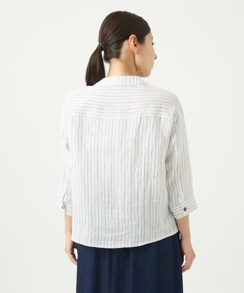 GIANNI LO GIUDICE / ジャンニ・ロ・ジュディチェ シャツ・ブラウス | [洗える]リネンストライプシャツブラウス | 詳細4