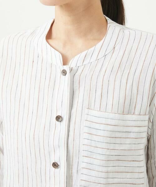 GIANNI LO GIUDICE / ジャンニ・ロ・ジュディチェ シャツ・ブラウス | [洗える]リネンストライプシャツブラウス | 詳細5