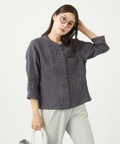 GIANNI LO GIUDICE / ジャンニ・ロ・ジュディチェ シャツ・ブラウス | [洗える]リネンストライプシャツブラウス | 詳細19