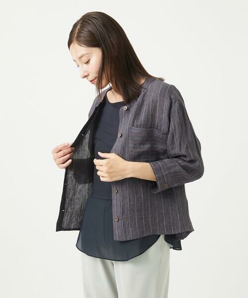 GIANNI LO GIUDICE / ジャンニ・ロ・ジュディチェ シャツ・ブラウス | [洗える]リネンストライプシャツブラウス | 詳細20