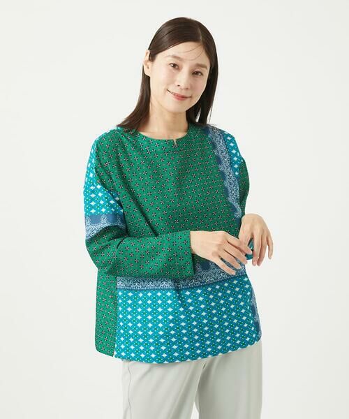 GIANNI LO GIUDICE / ジャンニ・ロ・ジュディチェ シャツ・ブラウス | [洗える]バンダナパネルプリントブラウス | 詳細1