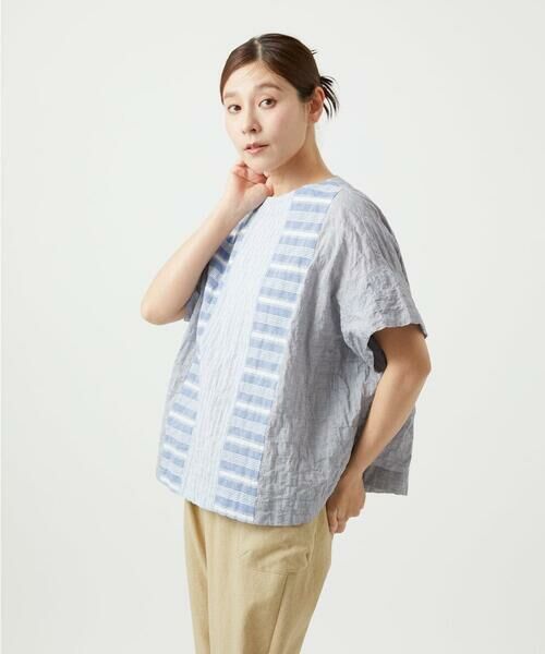 GIANNI LO GIUDICE / ジャンニ・ロ・ジュディチェ シャツ・ブラウス | [洗える]シャーリングストライプブラウス | 詳細1