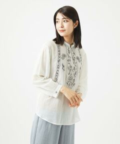 GIANNI LO GIUDICE / ジャンニ・ロ・ジュディチェ シャツ・ブラウス | [洗える]コットンガーゼ刺繍ブラウス
