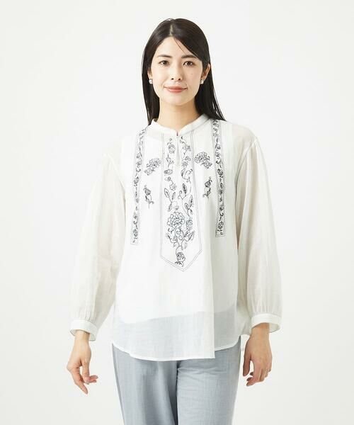 GIANNI LO GIUDICE / ジャンニ・ロ・ジュディチェ シャツ・ブラウス | [洗える]コットンガーゼ刺繍ブラウス | 詳細2