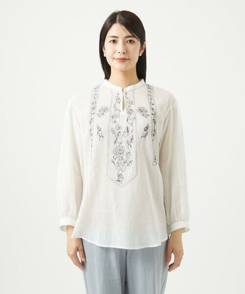GIANNI LO GIUDICE / ジャンニ・ロ・ジュディチェ シャツ・ブラウス | [洗える]コットンガーゼ刺繍ブラウス | 詳細3