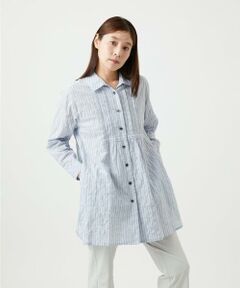 GIANNI LO GIUDICE / ジャンニ・ロ・ジュディチェ シャツ・ブラウス | [洗える]シャーリングストライプチュニックブラウス
