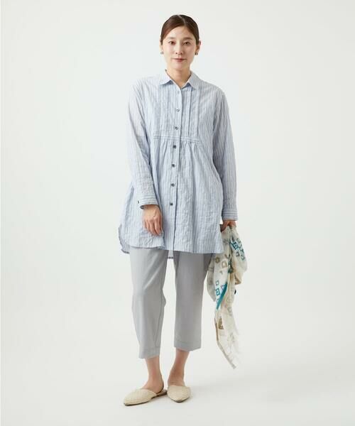 GIANNI LO GIUDICE / ジャンニ・ロ・ジュディチェ シャツ・ブラウス | [洗える]シャーリングストライプチュニックブラウス | 詳細5