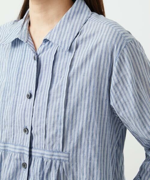 GIANNI LO GIUDICE / ジャンニ・ロ・ジュディチェ シャツ・ブラウス | [洗える]シャーリングストライプチュニックブラウス | 詳細12