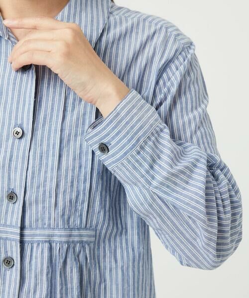 GIANNI LO GIUDICE / ジャンニ・ロ・ジュディチェ シャツ・ブラウス | [洗える]シャーリングストライプチュニックブラウス | 詳細13