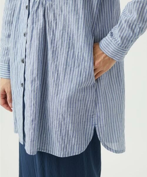 GIANNI LO GIUDICE / ジャンニ・ロ・ジュディチェ シャツ・ブラウス | [洗える]シャーリングストライプチュニックブラウス | 詳細14