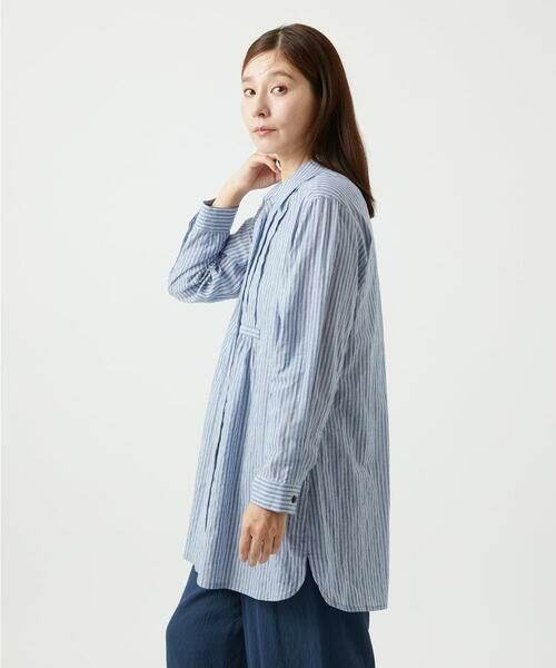 GIANNI LO GIUDICE / ジャンニ・ロ・ジュディチェ シャツ・ブラウス | [洗える]シャーリングストライプチュニックブラウス | 詳細8