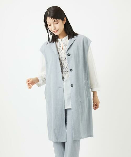 GIANNI LO GIUDICE / ジャンニ・ロ・ジュディチェ セットアップ | [洗える]コットンナイロンカノコ編みロングジレ | 詳細1
