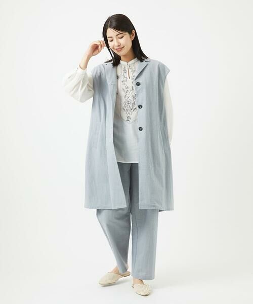 GIANNI LO GIUDICE / ジャンニ・ロ・ジュディチェ セットアップ | [洗える]コットンナイロンカノコ編みロングジレ | 詳細17