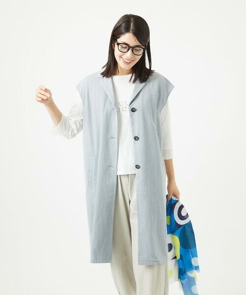GIANNI LO GIUDICE / ジャンニ・ロ・ジュディチェ セットアップ | [洗える]コットンナイロンカノコ編みロングジレ | 詳細2