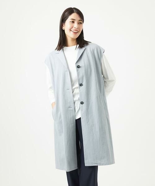 GIANNI LO GIUDICE / ジャンニ・ロ・ジュディチェ セットアップ | [洗える]コットンナイロンカノコ編みロングジレ | 詳細3