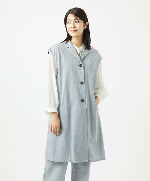 GIANNI LO GIUDICE / ジャンニ・ロ・ジュディチェ セットアップ | [洗える]コットンナイロンカノコ編みロングジレ | 詳細5