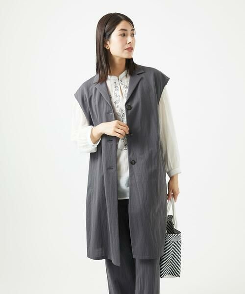 GIANNI LO GIUDICE / ジャンニ・ロ・ジュディチェ セットアップ | [洗える]コットンナイロンカノコ編みロングジレ | 詳細24