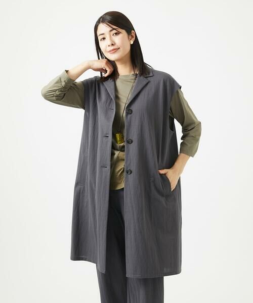 GIANNI LO GIUDICE / ジャンニ・ロ・ジュディチェ セットアップ | [洗える]コットンナイロンカノコ編みロングジレ | 詳細25