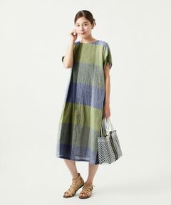 GIANNI LO GIUDICE / ジャンニ・ロ・ジュディチェ ロング・マキシ丈ワンピース | [洗える・日本製]コットンレーヨンランダムチェックワンピース