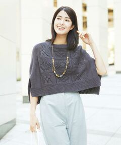 GIANNI LO GIUDICE / ジャンニ・ロ・ジュディチェ ニット・セーター | [日本製]コットンレース編みニットポンチョ風ベスト