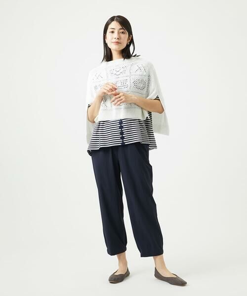 GIANNI LO GIUDICE / ジャンニ・ロ・ジュディチェ ニット・セーター | [日本製]コットンレース編みニットポンチョ風ベスト | 詳細15