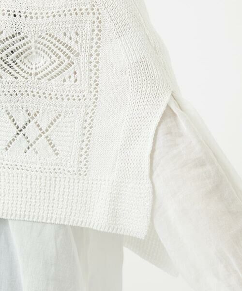 GIANNI LO GIUDICE / ジャンニ・ロ・ジュディチェ ニット・セーター | [日本製]コットンレース編みニットポンチョ風ベスト | 詳細8