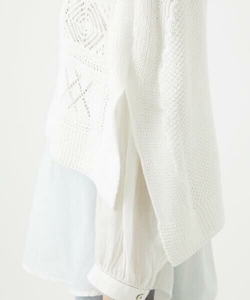 GIANNI LO GIUDICE / ジャンニ・ロ・ジュディチェ ニット・セーター | [日本製]コットンレース編みニットポンチョ風ベスト | 詳細9