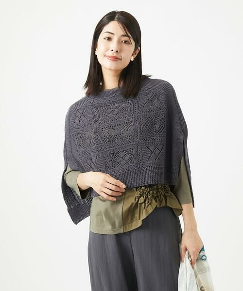 GIANNI LO GIUDICE / ジャンニ・ロ・ジュディチェ ニット・セーター | [日本製]コットンレース編みニットポンチョ風ベスト | 詳細21