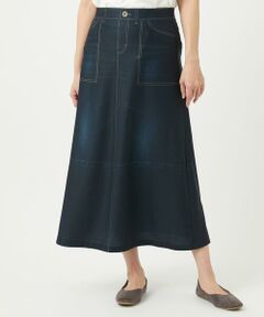 GIANNI LO GIUDICE / ジャンニ・ロ・ジュディチェ ロング・マキシ丈スカート | [洗える・リバーシブル]デニムペイズリープリントスカート