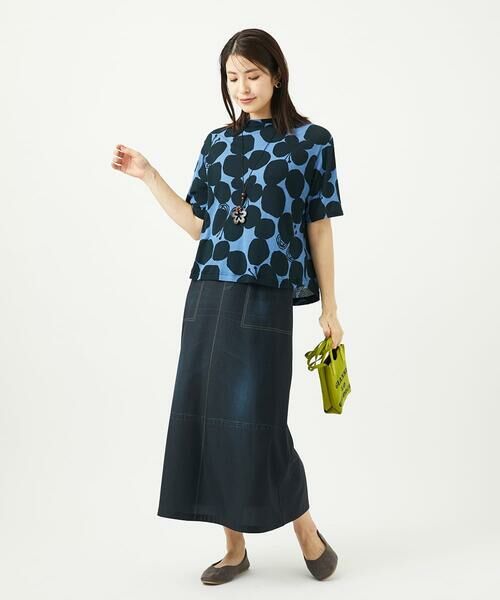 GIANNI LO GIUDICE / ジャンニ・ロ・ジュディチェ ロング・マキシ丈スカート | [洗える・リバーシブル]デニムペイズリープリントスカート | 詳細12