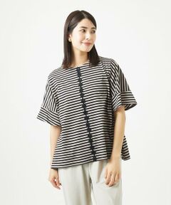 GIANNI LO GIUDICE / ジャンニ・ロ・ジュディチェ カットソー | [洗える・日本製]コンパクトボーダーフラワーモチーフカットソー