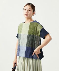 GIANNI LO GIUDICE / ジャンニ・ロ・ジュディチェ カットソー | [洗える・日本製]コットンレーヨンランダムチェックブラウスカットソー