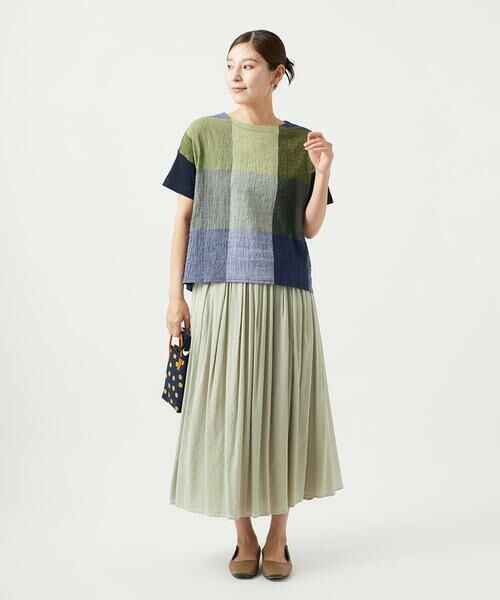 GIANNI LO GIUDICE / ジャンニ・ロ・ジュディチェ カットソー | [洗える・日本製]コットンレーヨンランダムチェックブラウスカットソー | 詳細10