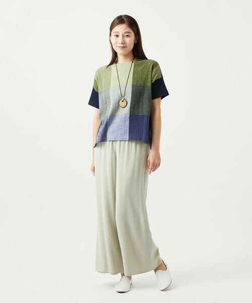 GIANNI LO GIUDICE / ジャンニ・ロ・ジュディチェ カットソー | [洗える・日本製]コットンレーヨンランダムチェックブラウスカットソー | 詳細12