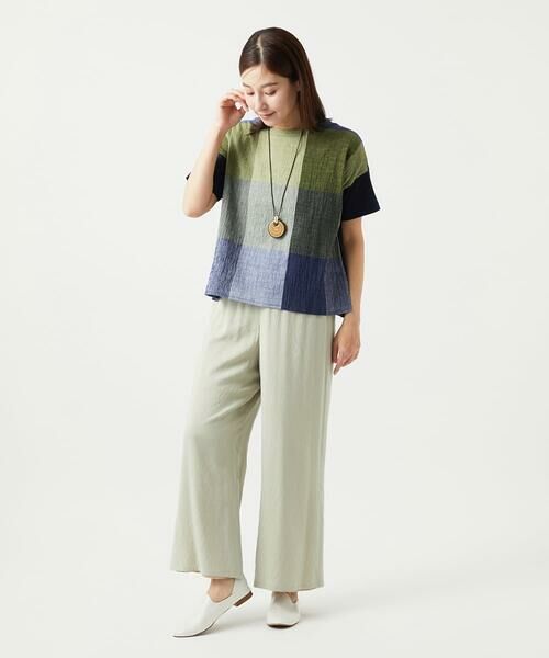 GIANNI LO GIUDICE / ジャンニ・ロ・ジュディチェ カットソー | [洗える・日本製]コットンレーヨンランダムチェックブラウスカットソー | 詳細13