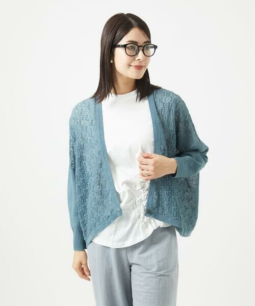 GIANNI LO GIUDICE / ジャンニ・ロ・ジュディチェ セットアップ | 透かし柄ニットカーディガン | 詳細1