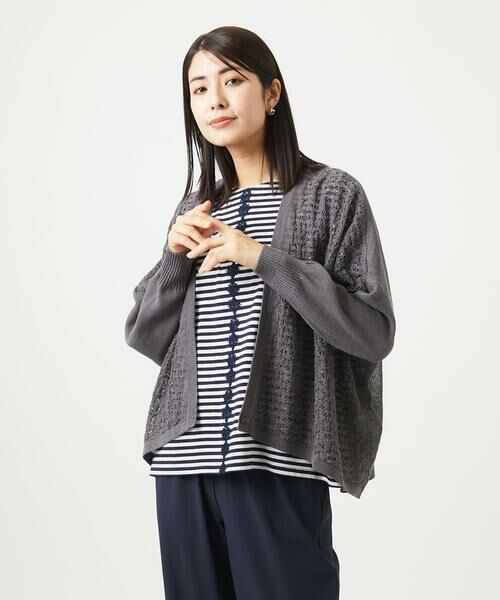 GIANNI LO GIUDICE / ジャンニ・ロ・ジュディチェ セットアップ | 透かし柄ニットカーディガン | 詳細15