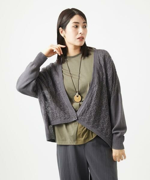 GIANNI LO GIUDICE / ジャンニ・ロ・ジュディチェ セットアップ | 透かし柄ニットカーディガン | 詳細16
