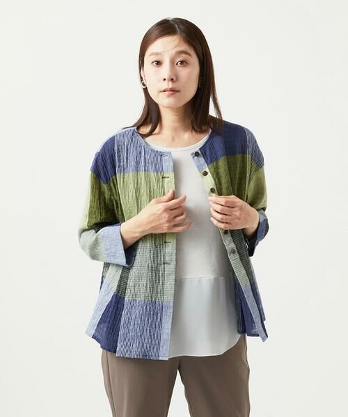 GIANNI LO GIUDICE / ジャンニ・ロ・ジュディチェ シャツ・ブラウス | [洗える・日本製]コットンレーヨンランダムチェックブラウス | 詳細2