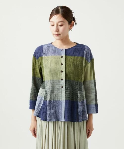 GIANNI LO GIUDICE / ジャンニ・ロ・ジュディチェ シャツ・ブラウス | [洗える・日本製]コットンレーヨンランダムチェックブラウス | 詳細4